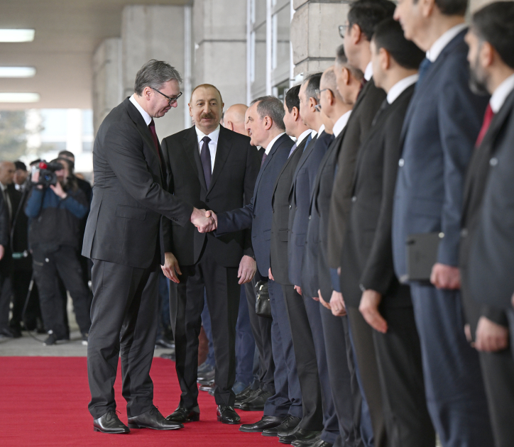 Prezident İlham Əliyevin Belqradda rəsmi qarşılanma mərasimi olub