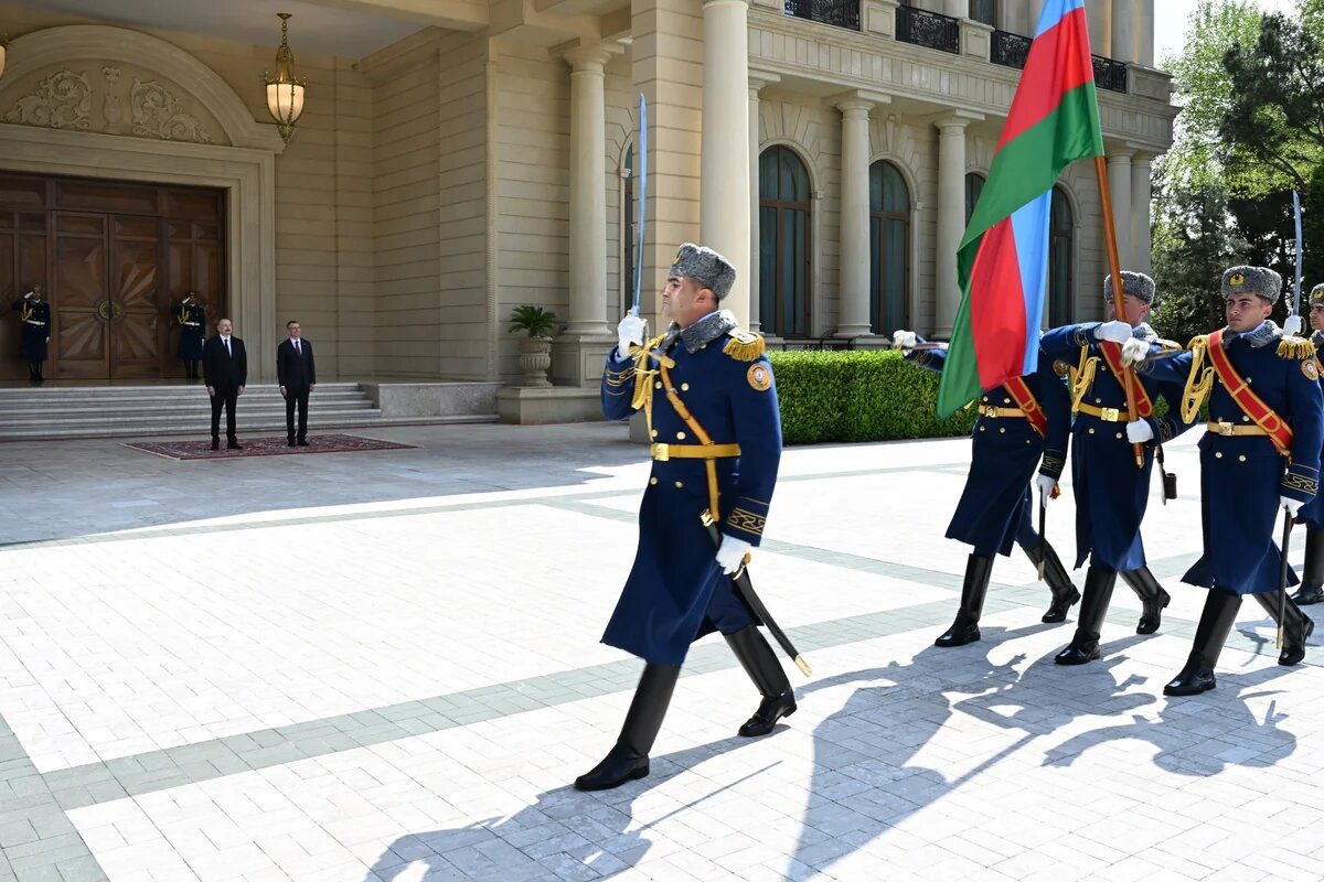Latviya Prezidentinin rəsmi qarşılanma mərasimi olub